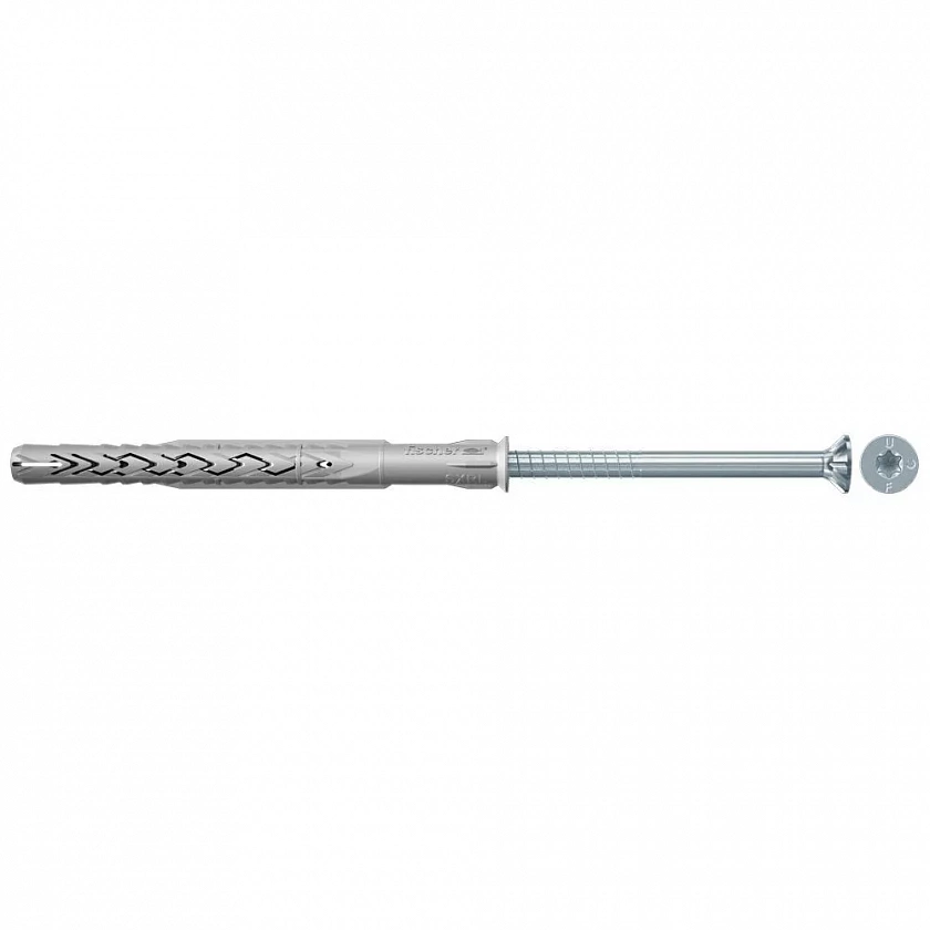 Фасадный дюбель fischer SXRL T с потайным шурупом шлиц Torx ОЦ, 14х200 мм
