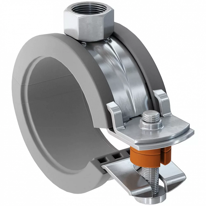 Хомут fischer FKS Plus одновинтовой для пластиковых трубопроводов ОЦ, M8 56-63 мм (2")