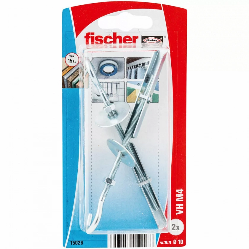 Дюбель самоустанавливающийся fischer VH K NV с крюком для листовых материалов ОЦ, M4